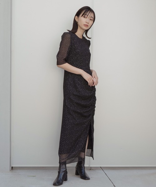 「kaene」 半袖ワンピース 38 ブラウン レディースの画像