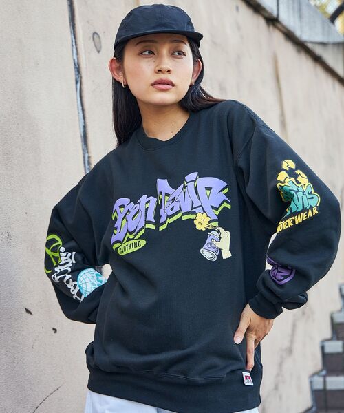 「BEN DAVIS」 スウェットカットソー LARGE ブラック メンズ_画像3