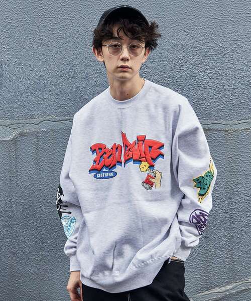 「BEN DAVIS」 スウェットカットソー LARGE ブラック メンズ_画像4