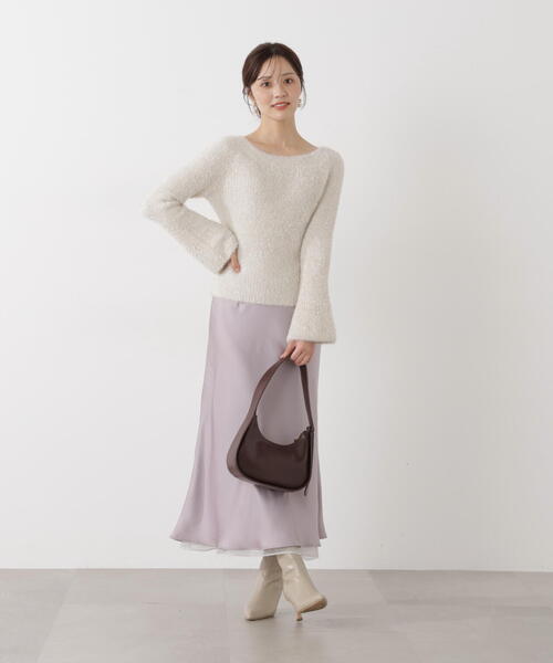 PROPORTION BODY DRESSING ナローサテンスカートアイボリー PROPORTION BODY DRESSING（プロポーションボディドレッシング