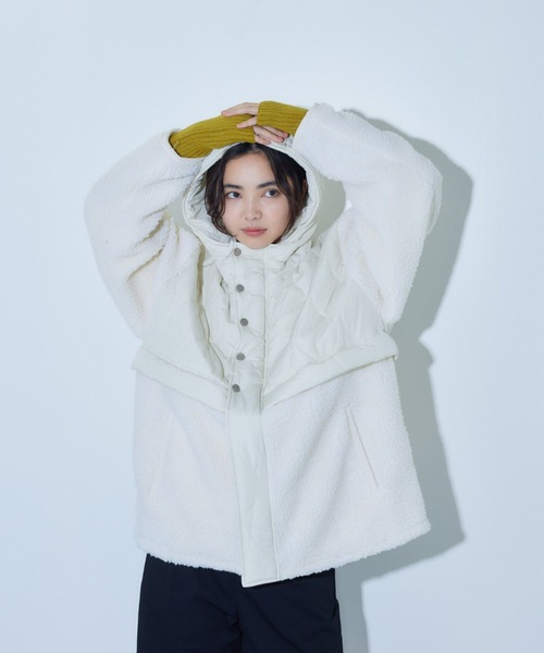 「ECRIRE」 キルティングブルゾン M オフホワイト レディース_画像3