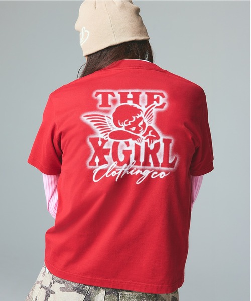 X-girl（エックスガール） tシャツ 半袖 SPRAY ANGEL S/S TEE