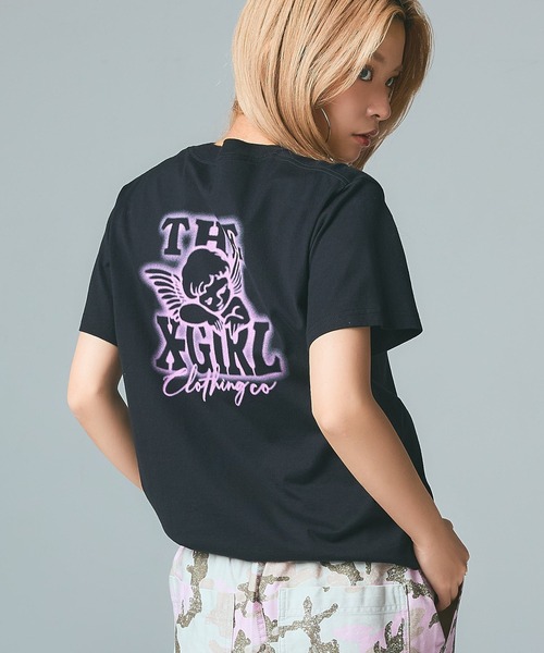 X-girl（エックスガール） tシャツ 半袖 SPRAY ANGEL S/S TEE