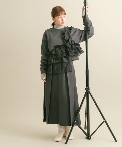 「KBF」 スウェットカットソー ONE グレー レディース_画像9