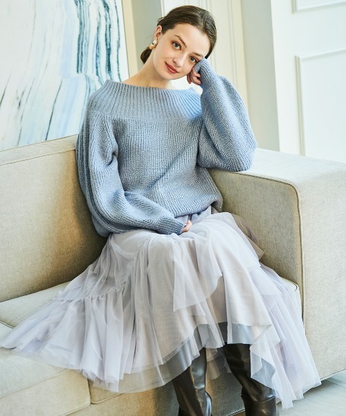 「AND COUTURE」 長袖ニット MEDIUM オフホワイト レディース_画像4