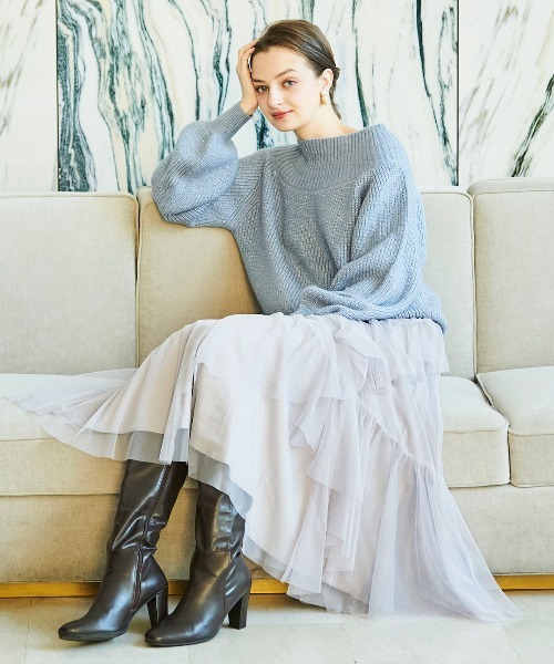 「AND COUTURE」 長袖ニット MEDIUM オフホワイト レディース_画像5