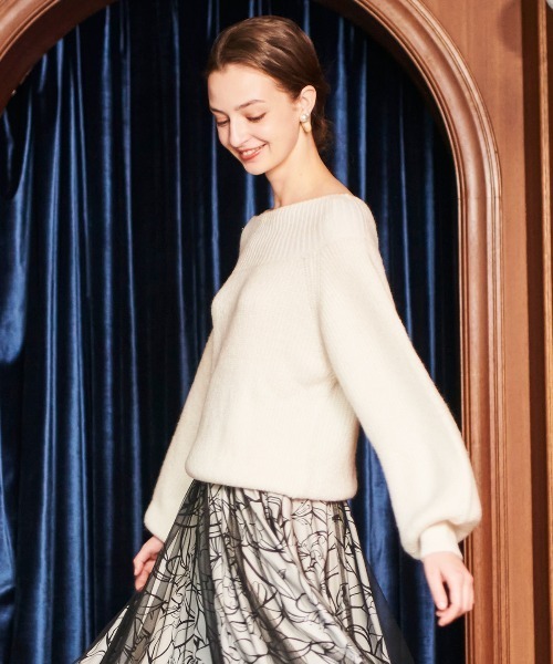 「AND COUTURE」 長袖ニット MEDIUM オフホワイト レディース_画像6