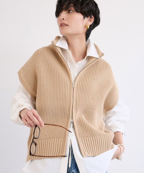 新品バンヤードストーム　ジップアップ ニットベスト 楽天市場】【SALE／20%OFF】畦編みダブルZIPベスト BARNYARDSTORM バン