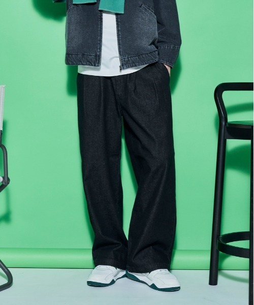 BACK NUMBER ジーンズ 「BACK NUMBER」デニムワイドスラックス