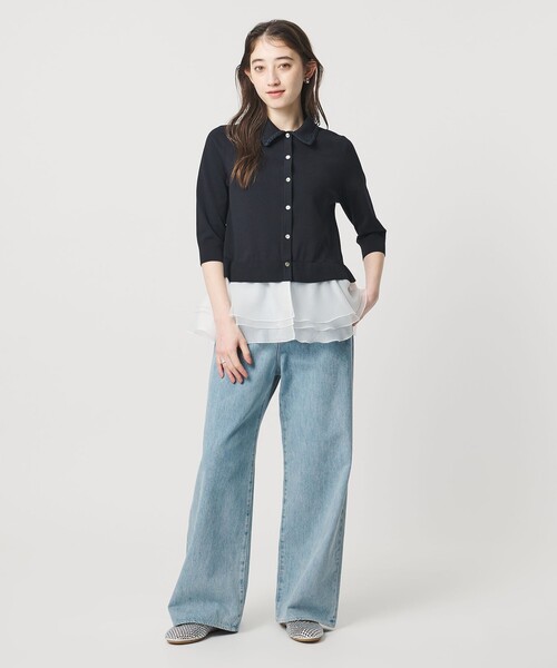 値下　united arrows ポロニット カーディガン　リブニット ポロエリ UNITED ARROWS（ユナイテッドアローズ）の「リブニット ポロエリ