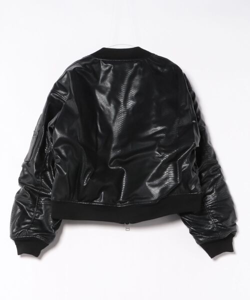 BREATH ダウンジャケット ダウン FAUX LEATHER PYTHON BOMBER JACKET