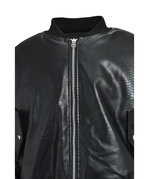 BREATH ダウンジャケット ダウン FAUX LEATHER PYTHON BOMBER JACKET