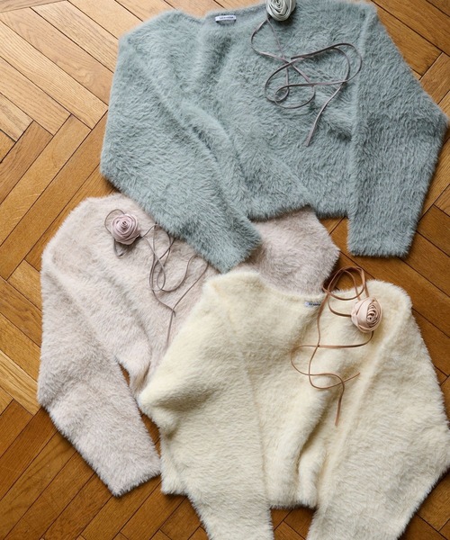 「Lil Ambition」 長袖ニット FREE クリーム レディース_画像2