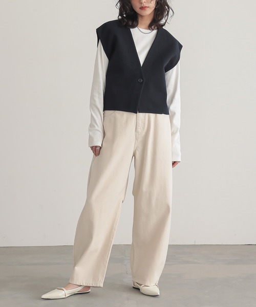 「for/c」 ベスト M ネイビー レディース_画像2