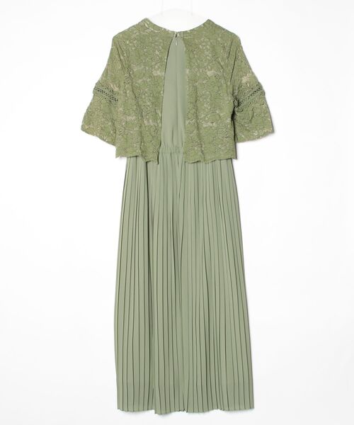 「DRESS PLUS」 半袖ワンピース X-LARGE カーキ レディース_画像2