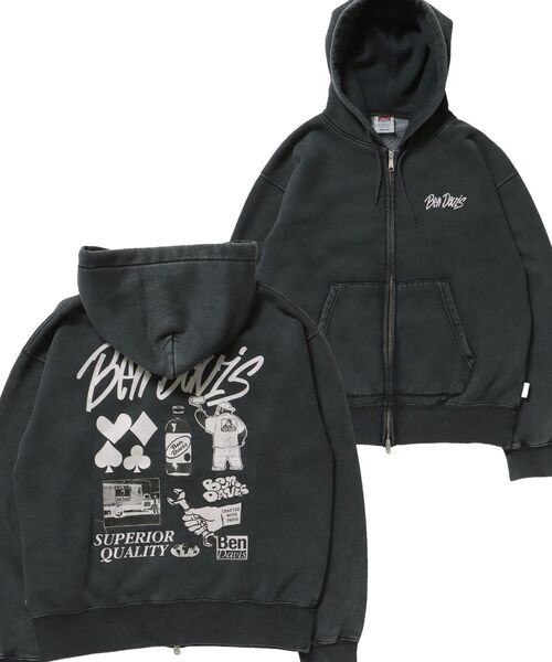 AVIREX（アヴィレックス） パーカー ACID WASH ZIP UP HOODIE
