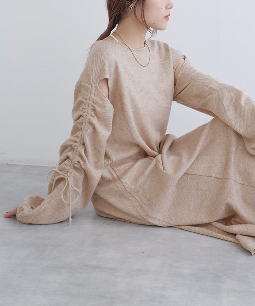 「w closet」 長袖ワンピース FREE ブルー レディース_画像3