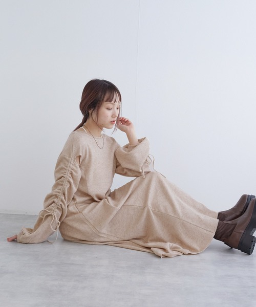 「w closet」 長袖ワンピース FREE ブルー レディース_画像8
