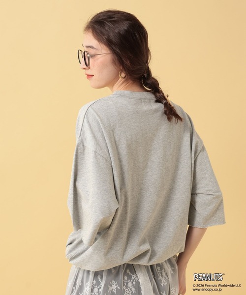 りんです。グレー 半袖Tシャツ Lサイズマヌルちゃん George's tシャツ 半袖 「PEANUTS」スヌーピードロストTシャツ