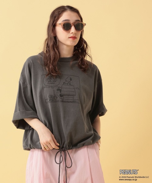 りんです。グレー 半袖Tシャツ Lサイズマヌルちゃん George's tシャツ 半袖 「PEANUTS」スヌーピードロストTシャツ