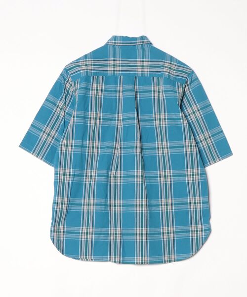 「shuttle notes」 チェック柄半袖シャツ「sunny cloudsコラボ」 M ブルー メンズ_画像2