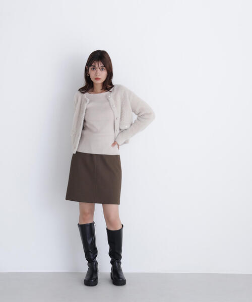 「NATURAL BEAUTY BASIC」 ニットカーディガン FREE ライトグリーン レディースの画像