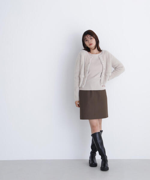 「NATURAL BEAUTY BASIC」 ニットカーディガン FREE ライトグリーン レディースの画像