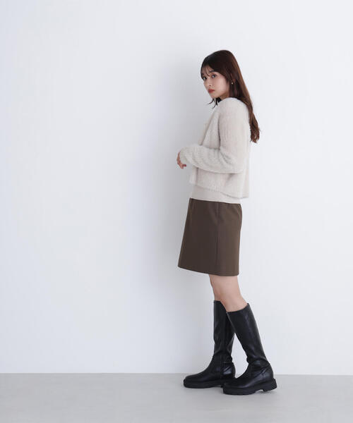 「NATURAL BEAUTY BASIC」 ニットカーディガン FREE ライトグリーン レディースの画像