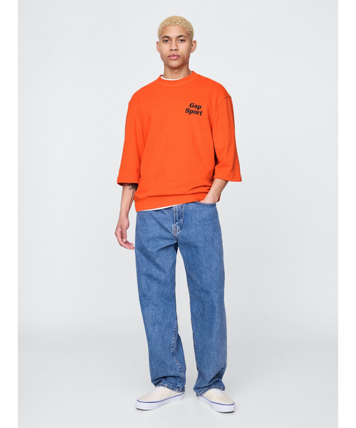 「GAP」 スウェットカットソー X-SMALL オレンジ メンズ_画像4