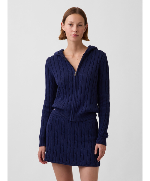 GAP（ギャップ） ニット セーター コットン100% ケーブルニット ジップ 