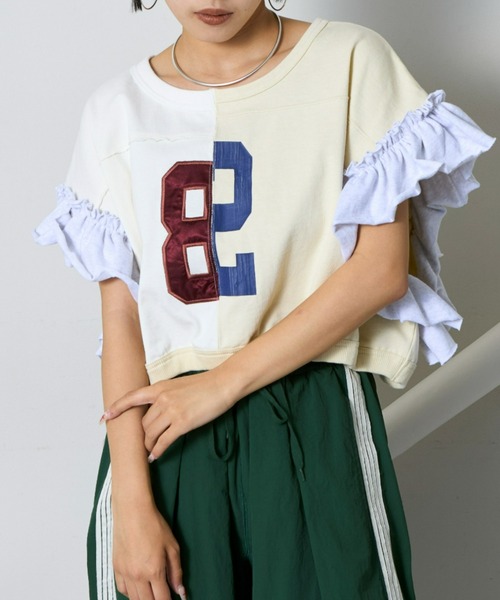 「etsinta」 半袖カットソー ONE SIZE チャコールグレー レディース_画像2