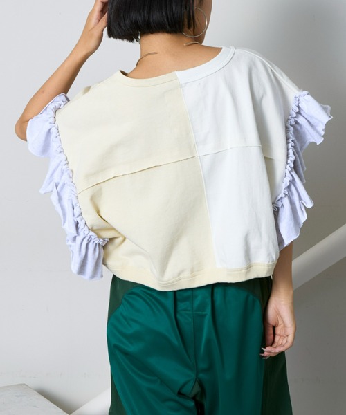 「etsinta」 半袖カットソー ONE SIZE チャコールグレー レディース_画像6