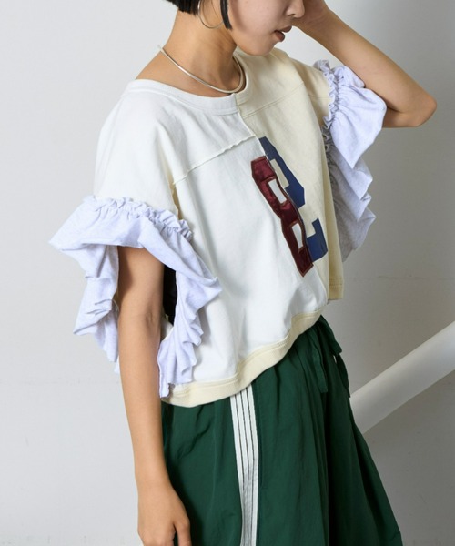 「etsinta」 半袖カットソー ONE SIZE チャコールグレー レディース_画像7