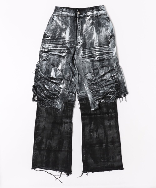 「RICH」 デニムパンツ S/M ブラック メンズの画像