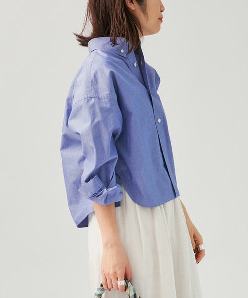 【美品】TICCA ティッカ ブルーシャツ TICCA（ティッカ） ブラウス シャツ 別注ボタンダウンシャツ TBFS-501