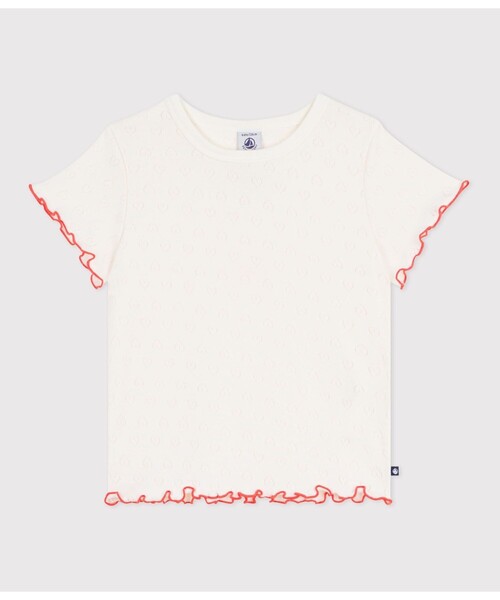 PETIT BATEAU（プチバトー） tシャツ ハート針抜き半袖Tシャツ キッズ