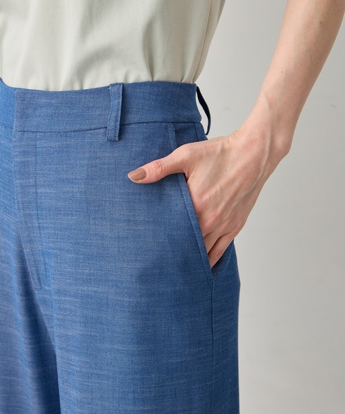 パンツ デニムライクストレッチワイドパンツ「後ろウエストゴム」 レディースの画像