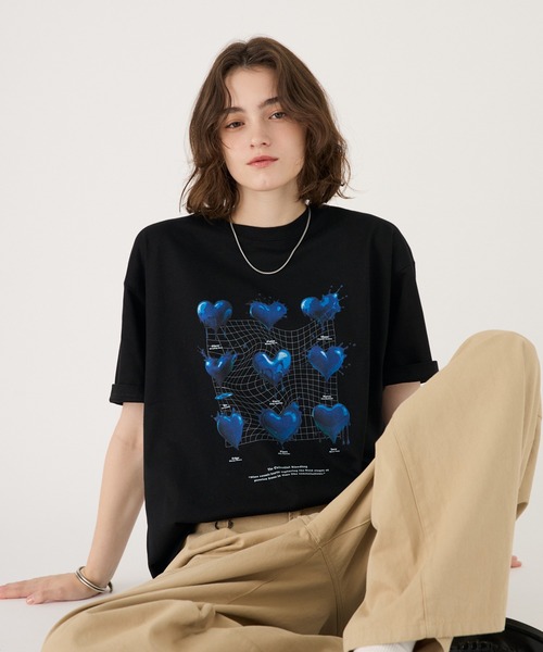 ONCILY（オンシェリー） tシャツ MELTING HEART GRAPHIC T-SHIRT