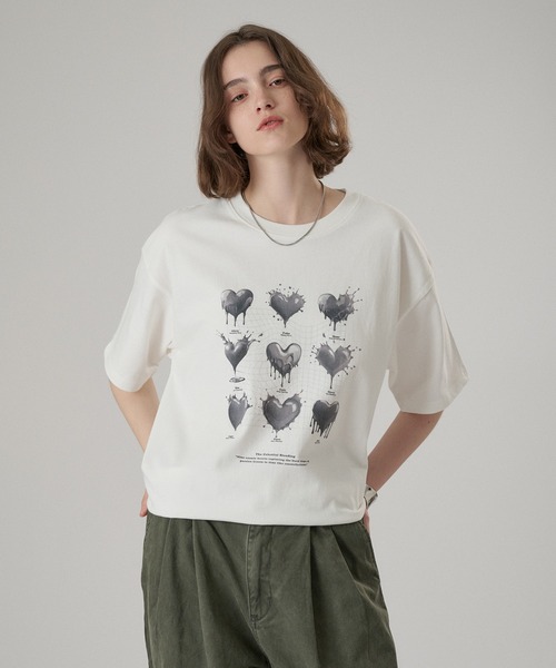 ONCILY（オンシェリー） tシャツ MELTING HEART GRAPHIC T-SHIRT