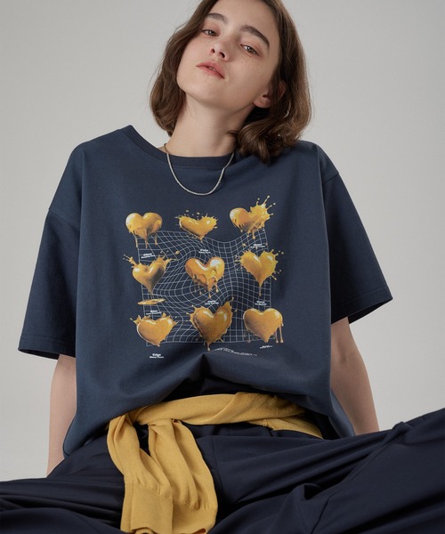 メルティングハートシャツ ONCILY（オンシェリー） tシャツ MELTING HEART GRAPHIC T-SHIRT
