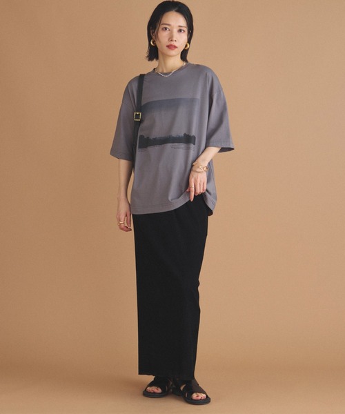 「DOUX ARCHIVES」 半袖Tシャツ 38 チャコールグレー レディース_画像2