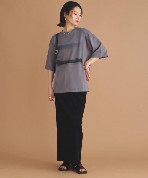 「DOUX ARCHIVES」 半袖Tシャツ 38 チャコールグレー レディース_画像3