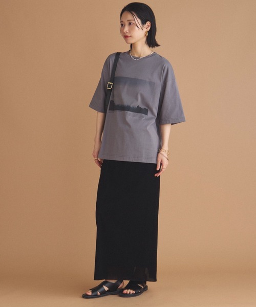 「DOUX ARCHIVES」 半袖Tシャツ 38 チャコールグレー レディース_画像4