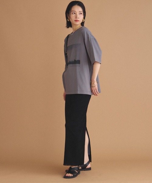 「DOUX ARCHIVES」 半袖Tシャツ 38 チャコールグレー レディース_画像5