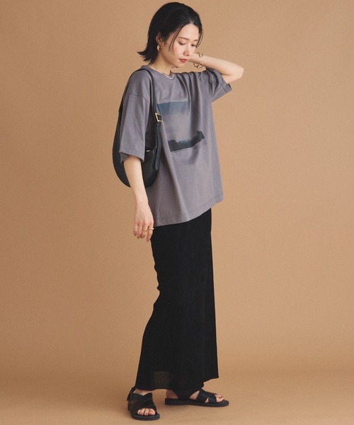 「DOUX ARCHIVES」 半袖Tシャツ 38 チャコールグレー レディース_画像8