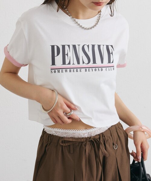 mystic（ミスティック） tシャツ 半袖 配色ロゴチビT レディース