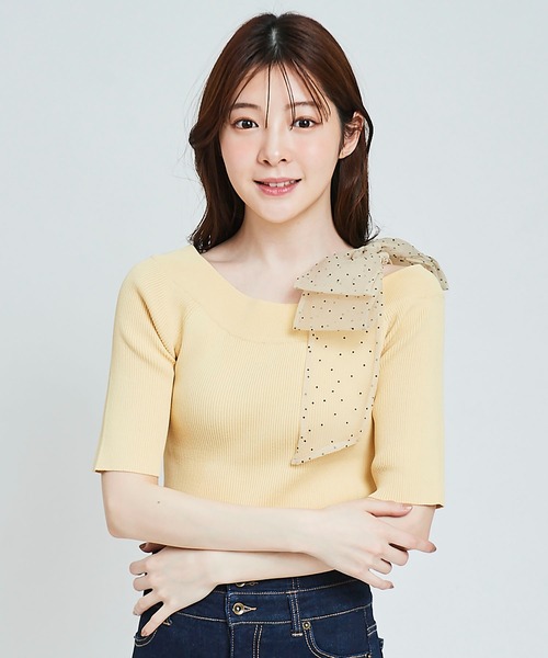 「31 Sons de mode」 半袖ニット 36 ブラック レディース_画像3