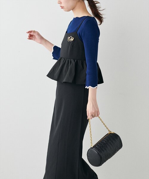 「natural couture」 キャミソールワンピース FREE ブラック レディース_画像8