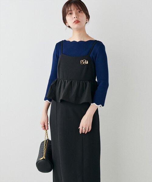 「natural couture」 キャミソールワンピース FREE ブラック レディース_画像9