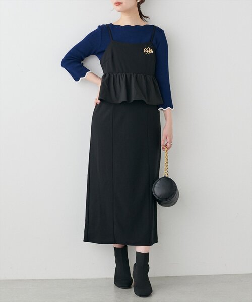 「natural couture」 キャミソールワンピース FREE ブラック レディース_画像10